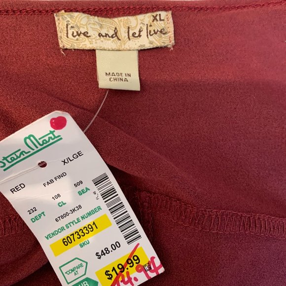 Live and Let Live lightweight drapey jacket XL poly/spandex cranberry NWT - Picture 10 of 12